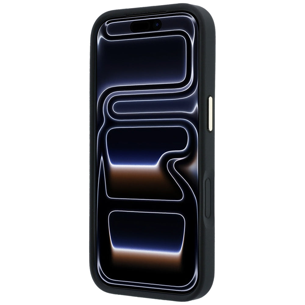 Dėklas iPhone 18 Pro Max / 17 Pro Max - Guess Ring Stand 360 Grained Classic Logo MagSafe - Juodas -- iPhone 18 Pro Max /...