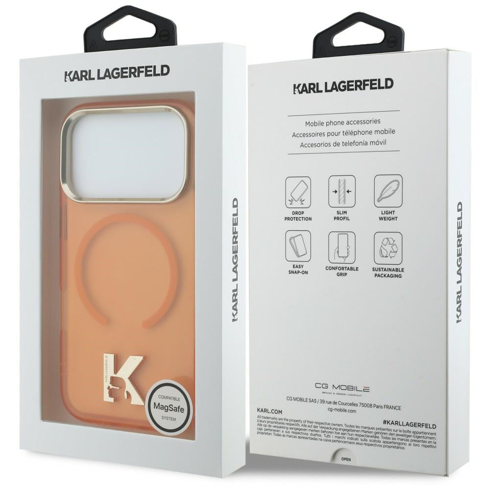 Dėklas Karl Lagerfeld IML K Head MagSafe telefonui iPhone 18 Pro / 17 Pro - Oranžinis -- iPhone 18 Pro / iPhone 17 Pro