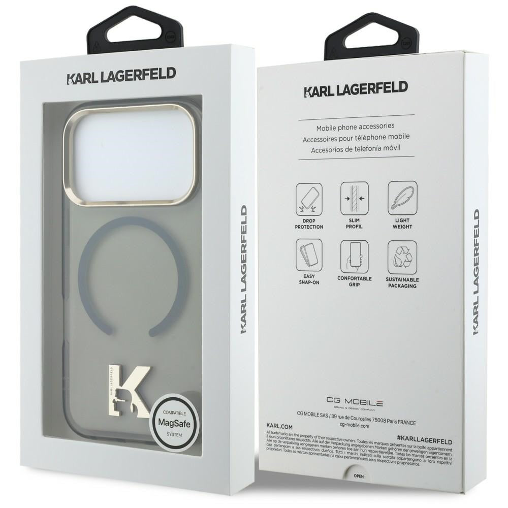 Dėklas Karl Lagerfeld IML K Head MagSafe telefonui iPhone 18 Pro / 17 Pro - Juodas -- iPhone 18 Pro / iPhone 17 Pro