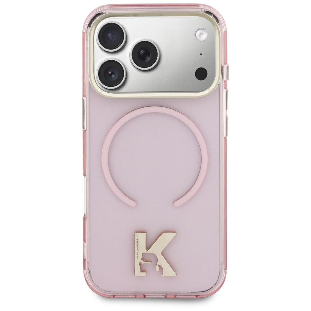 Dėklas Karl Lagerfeld IML K Head MagSafe telefonui iPhone 18 Pro / 17 Pro - Rožinis -- iPhone 18 Pro / iPhone 17 Pro