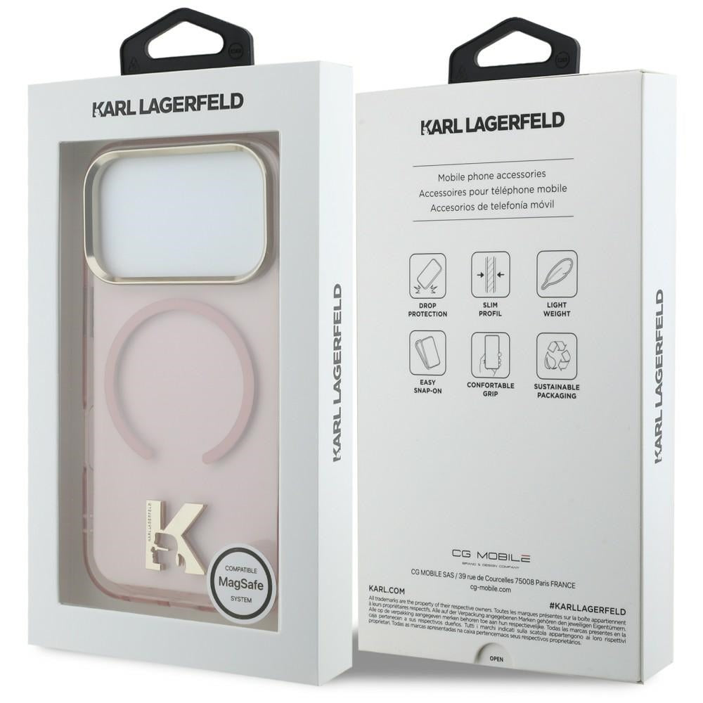 Dėklas Karl Lagerfeld IML K Head MagSafe telefonui iPhone 18 Pro / 17 Pro - Rožinis -- iPhone 18 Pro / iPhone 17 Pro