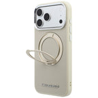 Dėklas Karl Lagerfeld Ring Stand 360 Saffiano Classic Logo MagSafe telefonui iPhone 18 Pro Max / 17 Pro Max - Smėlinis --...