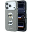 Dėklas Karl Lagerfeld Saffiano with Karl & Choupette Heads Pins & Logo, skirtas iPhone 18 Pro / 17 Pro - Pilkas -- iPhone...