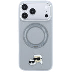 Karl Lagerfeld MagSafe dėklas su 360 žiediniu stovu ir Karl bei Choupette galvų segtuku skirtas iPhone 18 Pro / 17 Pro –...