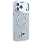 Karl Lagerfeld MagSafe dėklas su 360 žiediniu stovu ir Karl bei Choupette galvų segtuku skirtas iPhone 18 Pro / 17 Pro –...