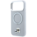 Karl Lagerfeld MagSafe dėklas su 360 žiediniu stovu ir Karl bei Choupette galvų segtuku skirtas iPhone 18 Pro / 17 Pro –...