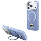 Dėklas Karl Lagerfeld su 360 žiediniu stovu ir Karl galvos smeigtuku MagSafe, skirtas iPhone 18 Pro Max / 17 Pro Max -...