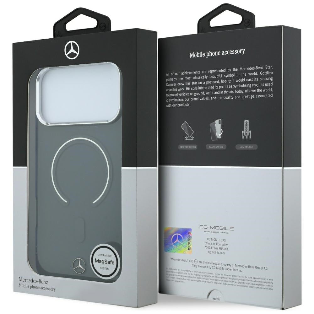 Dėklas Mercedes Double Layer Iconic Logo MagSafe skirtas iPhone 18 Pro Max / 17 Pro Max - tamsiai pilkas -- iPhone 18 Pro...