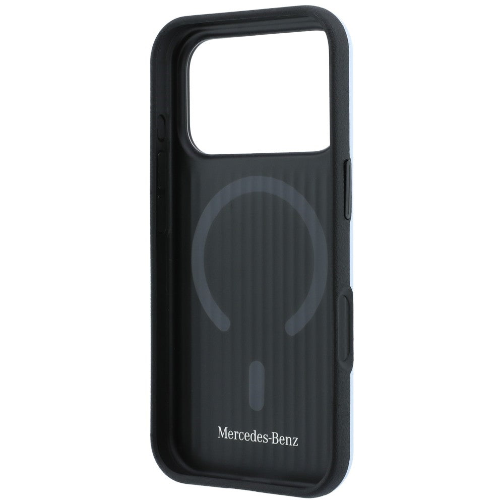 Dėklas Mercedes Leather 3D MagSafe skirtas iPhone 18 Pro / 17 Pro - mėlynas -- iPhone 18 Pro / iPhone 17 Pro