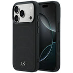 Dėklas Mercedes Leather Mesh with Bow Line MagSafe, skirtas iPhone 18 Pro / 17 Pro - Juodas -- iPhone 18 Pro / iPhone 17 Pro
