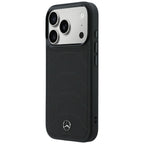 Dėklas Mercedes Leather Mesh with Bow Line MagSafe, skirtas iPhone 18 Pro Max / 17 Pro Max - Juodas -- iPhone 18 Pro Max...