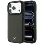 Dėklas Mercedes Leather Mesh with Bow Line MagSafe, skirtas iPhone 18 Pro Max / 17 Pro Max - Tamsiai pilkas -- iPhone 18...