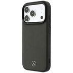 Dėklas Mercedes Leather Mesh with Bow Line MagSafe, skirtas iPhone 18 Pro Max / 17 Pro Max - Tamsiai pilkas -- iPhone 18...