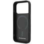 Dėklas Mercedes Leather Mesh with Bow Line MagSafe telefonui iPhone 18 Pro / 17 Pro - Tamsiai pilkas -- iPhone 18 Pro /...