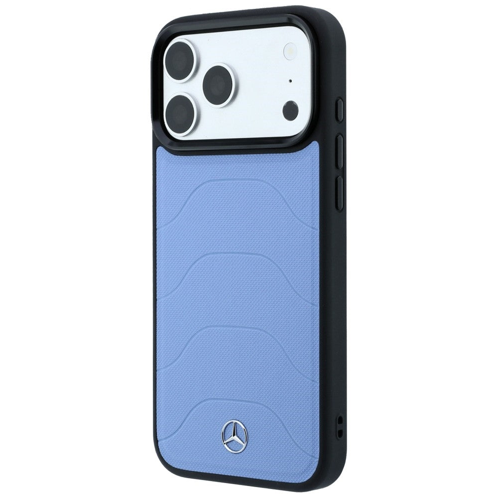 Dėklas Mercedes Leather Mesh with Bow Line MagSafe telefonui iPhone 18 Pro / 17 Pro - Mėlynas -- iPhone 18 Pro / iPhone...
