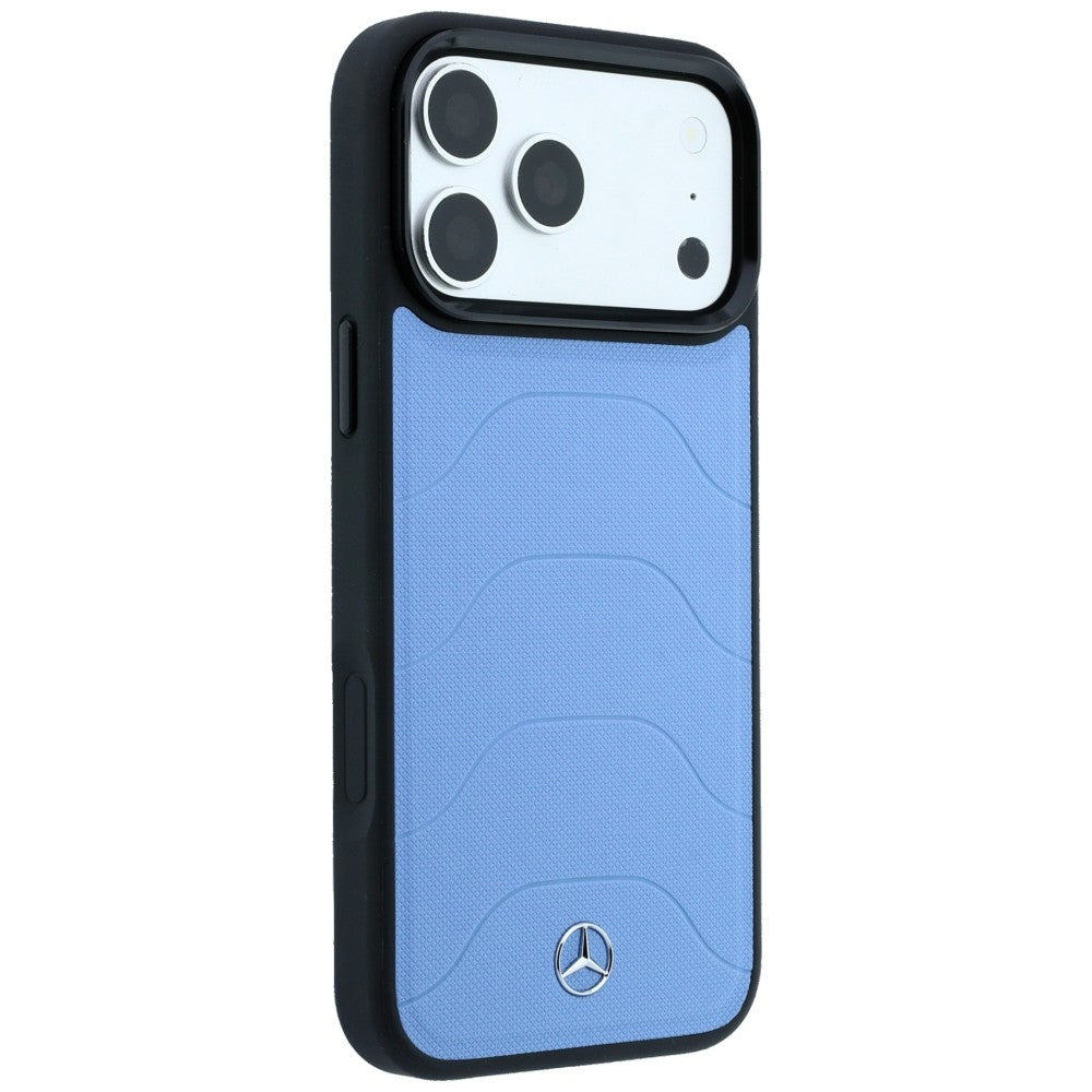 Dėklas Mercedes Leather Mesh with Bow Line MagSafe telefonui iPhone 18 Pro / 17 Pro - Mėlynas -- iPhone 18 Pro / iPhone...