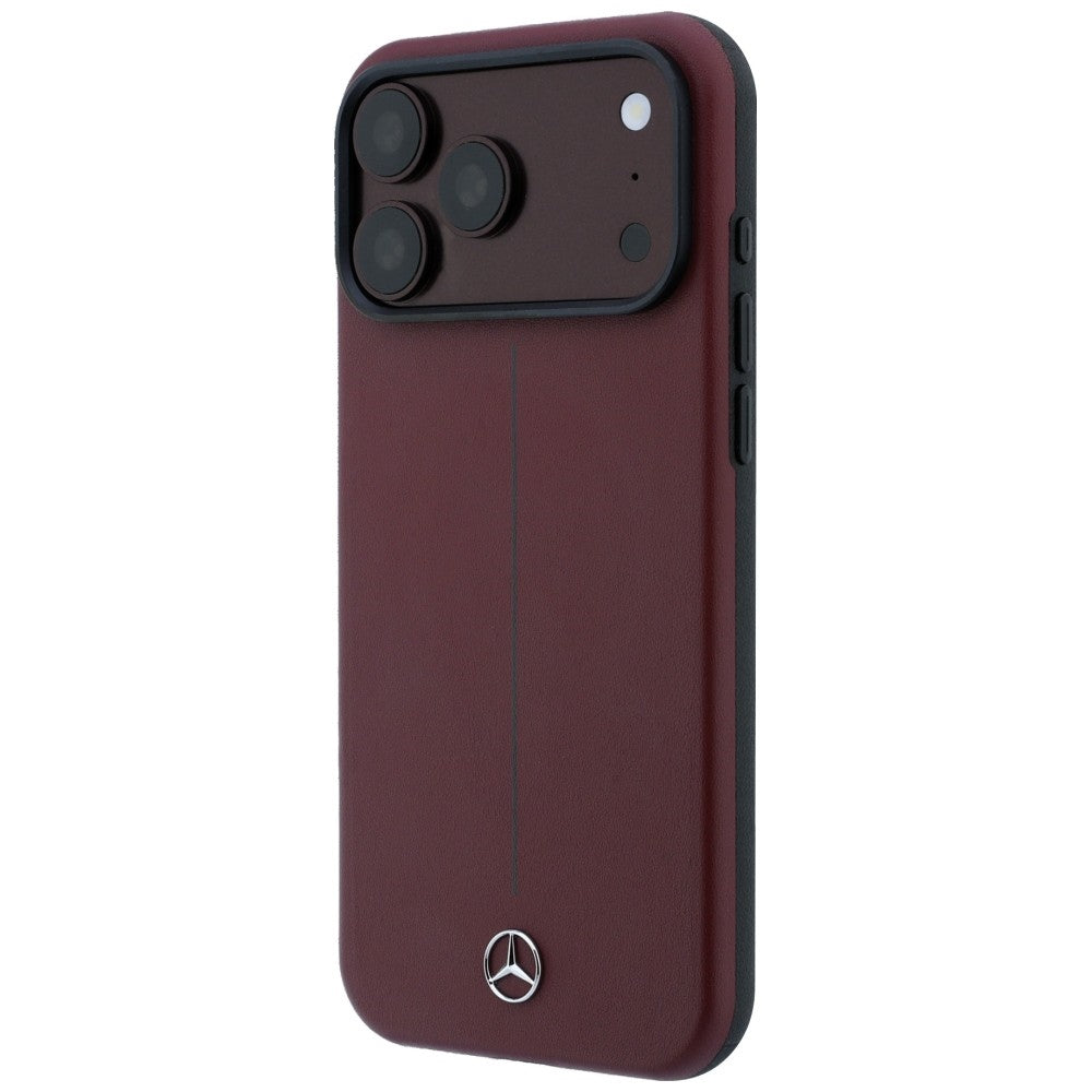 Dėklas Mercedes Leather Semi Wrap with Iconic Line MagSafe telefonui iPhone 18 Pro / 17 Pro - Bordo -- iPhone 18 Pro /...