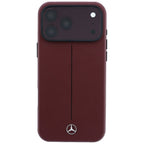 Dėklas Mercedes Leather Semi Wrap with Iconic Line MagSafe telefonui iPhone 18 Pro / 17 Pro - Bordo -- iPhone 18 Pro /...