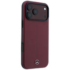 Dėklas Mercedes Leather Semi Wrap with Iconic Line MagSafe telefonui iPhone 18 Pro / 17 Pro - Bordo -- iPhone 18 Pro /...