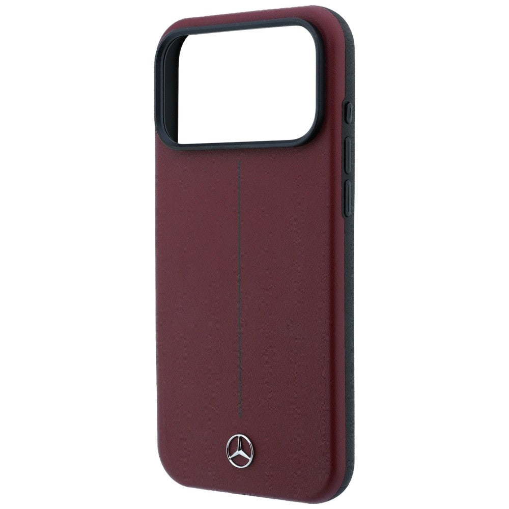 Dėklas Mercedes Leather Semi Wrap with Iconic Line MagSafe telefonui iPhone 18 Pro / 17 Pro - Bordo -- iPhone 18 Pro /...