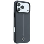 Dėklas Mercedes Leather Semi Wrap with Iconic Line MagSafe telefonui iPhone 18 Pro Max / 17 Pro Max - Tamsiai pilkas --...