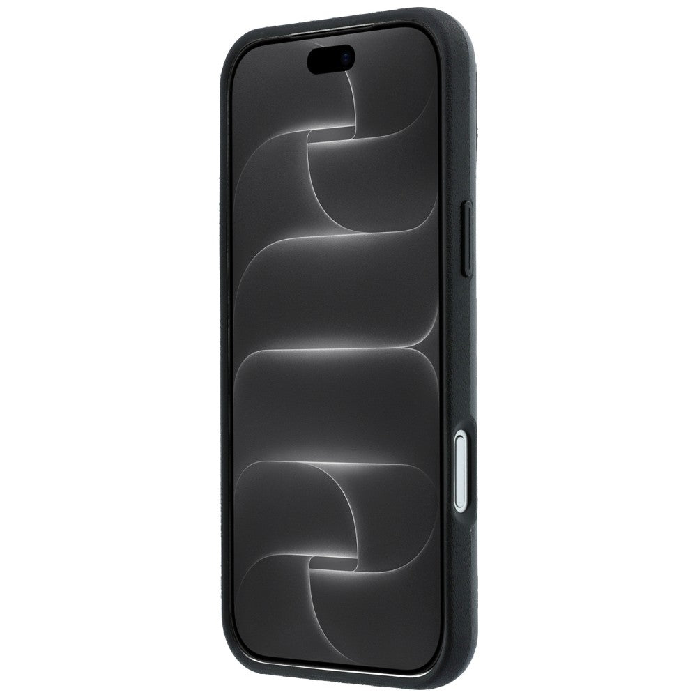 Dėklas Mercedes Leather Semi Wrap with Iconic Line MagSafe, skirtas iPhone 18 Pro / 17 Pro - tamsiai pilkas -- iPhone 18...
