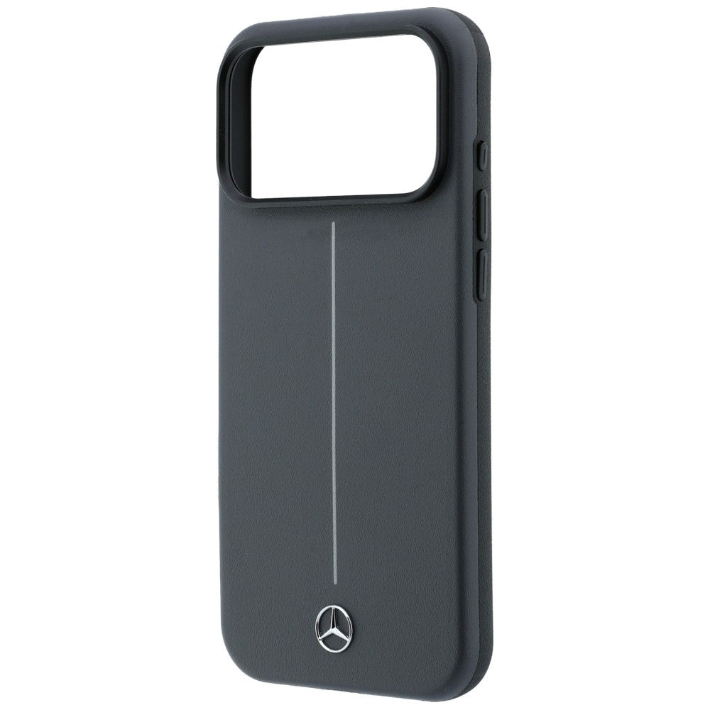 Dėklas Mercedes Leather Semi Wrap with Iconic Line MagSafe, skirtas iPhone 18 Pro / 17 Pro - tamsiai pilkas -- iPhone 18...