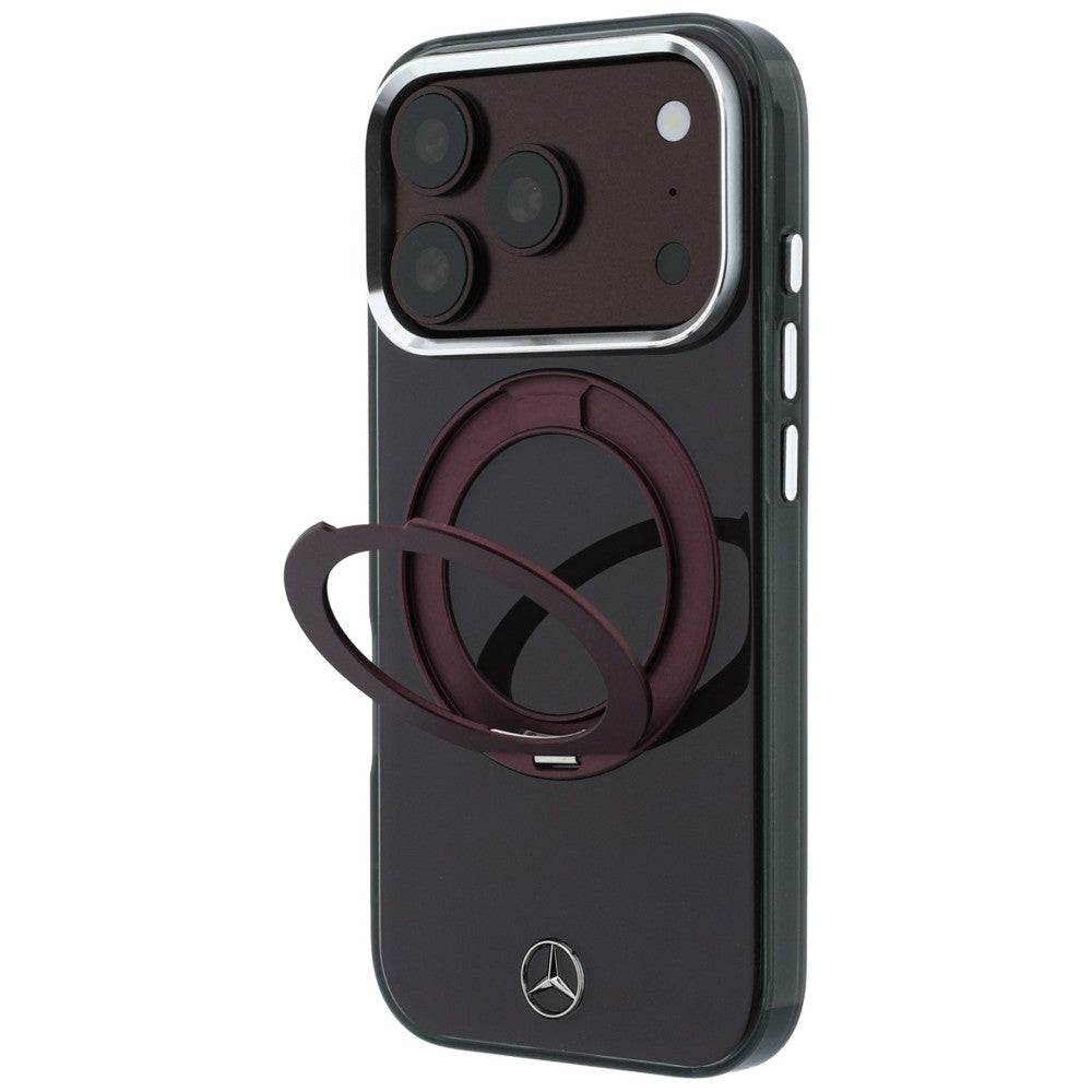 Dėklas Mercedes Ring Stand Iconic Logo MagSafe skirtas iPhone 18 Pro / 17 Pro - bordo -- iPhone 18 Pro / iPhone 17 Pro