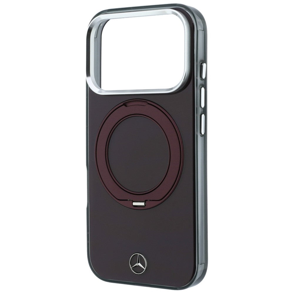 Dėklas Mercedes Ring Stand Iconic Logo MagSafe skirtas iPhone 18 Pro / 17 Pro - bordo -- iPhone 18 Pro / iPhone 17 Pro