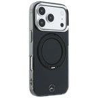 Dėklas Mercedes Ring Stand Iconic Logo MagSafe telefonui iPhone 18 Pro / 17 Pro - juodas -- iPhone 18 Pro / iPhone 17 Pro