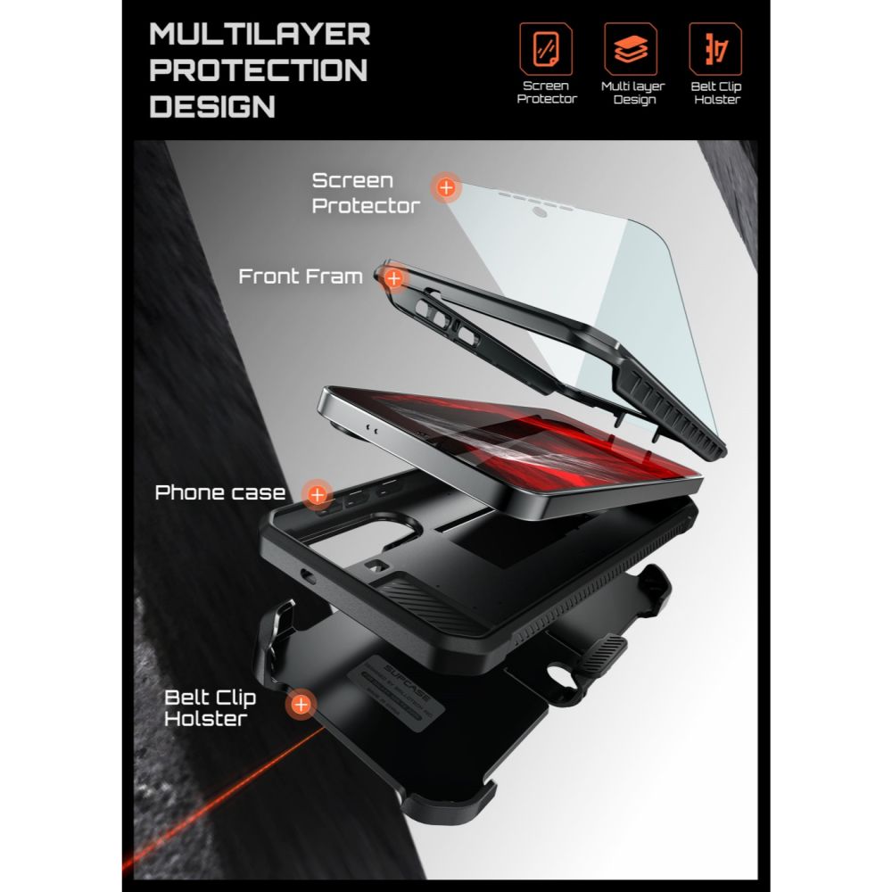 Dėklas Supcase Unicorn Beetle Pro telefonui Samsung Galaxy S26 FE - juodas -- Samsung Galaxy S26 FE