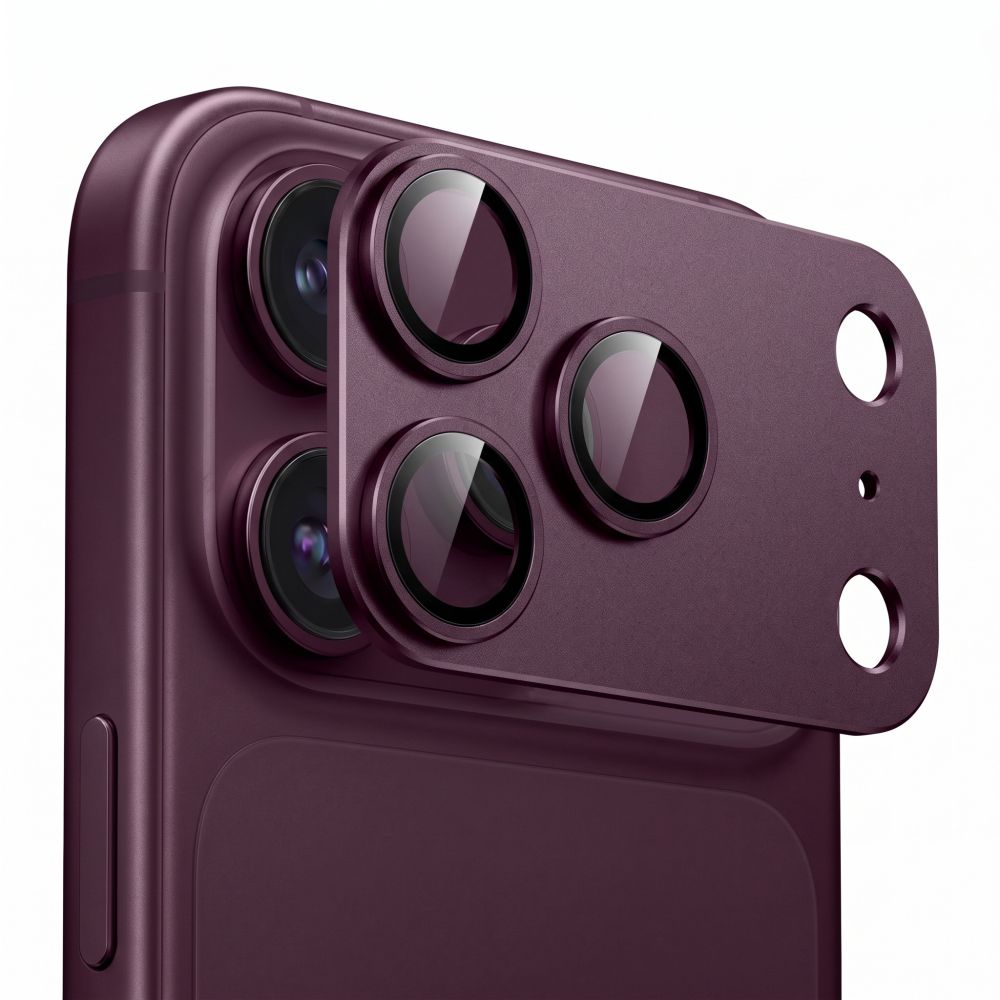 Apsauga kamerai Tech-Protect Camfull Fit+ iš grūdinto stiklo telefonui iPhone 18 Pro - bordo -- iPhone 18 Pro