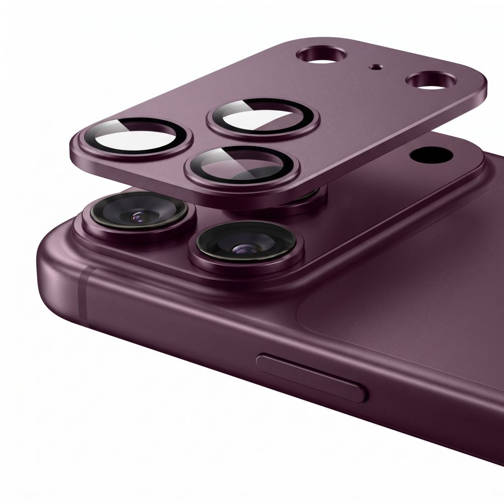 Apsauga kamerai Tech-Protect Camfull Fit+ iš grūdinto stiklo telefonui iPhone 18 Pro - bordo -- iPhone 18 Pro