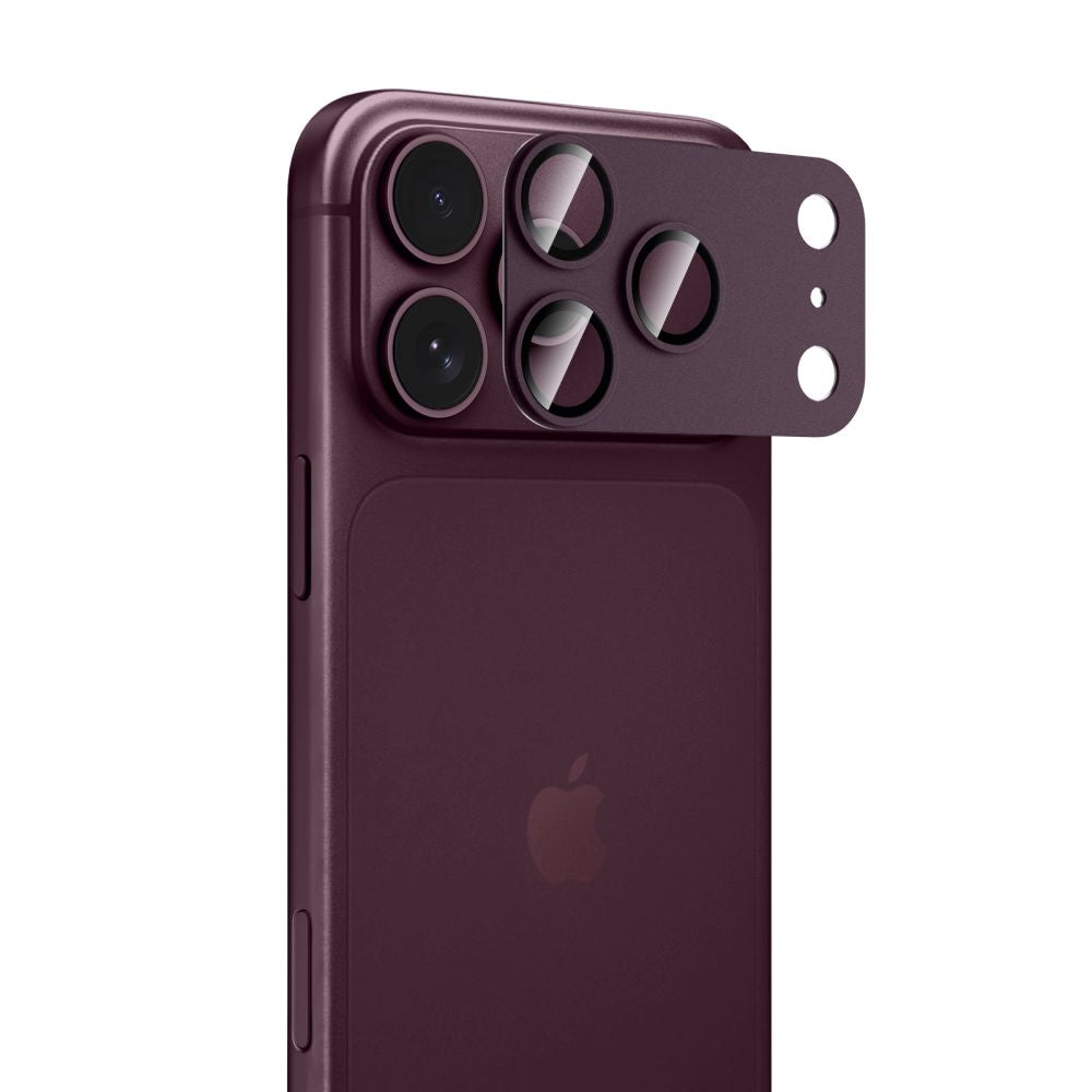 Apsauga kamerai Tech-Protect Camfull Fit+ iš grūdinto stiklo telefonui iPhone 18 Pro Max - bordo -- iPhone 18 Pro Max