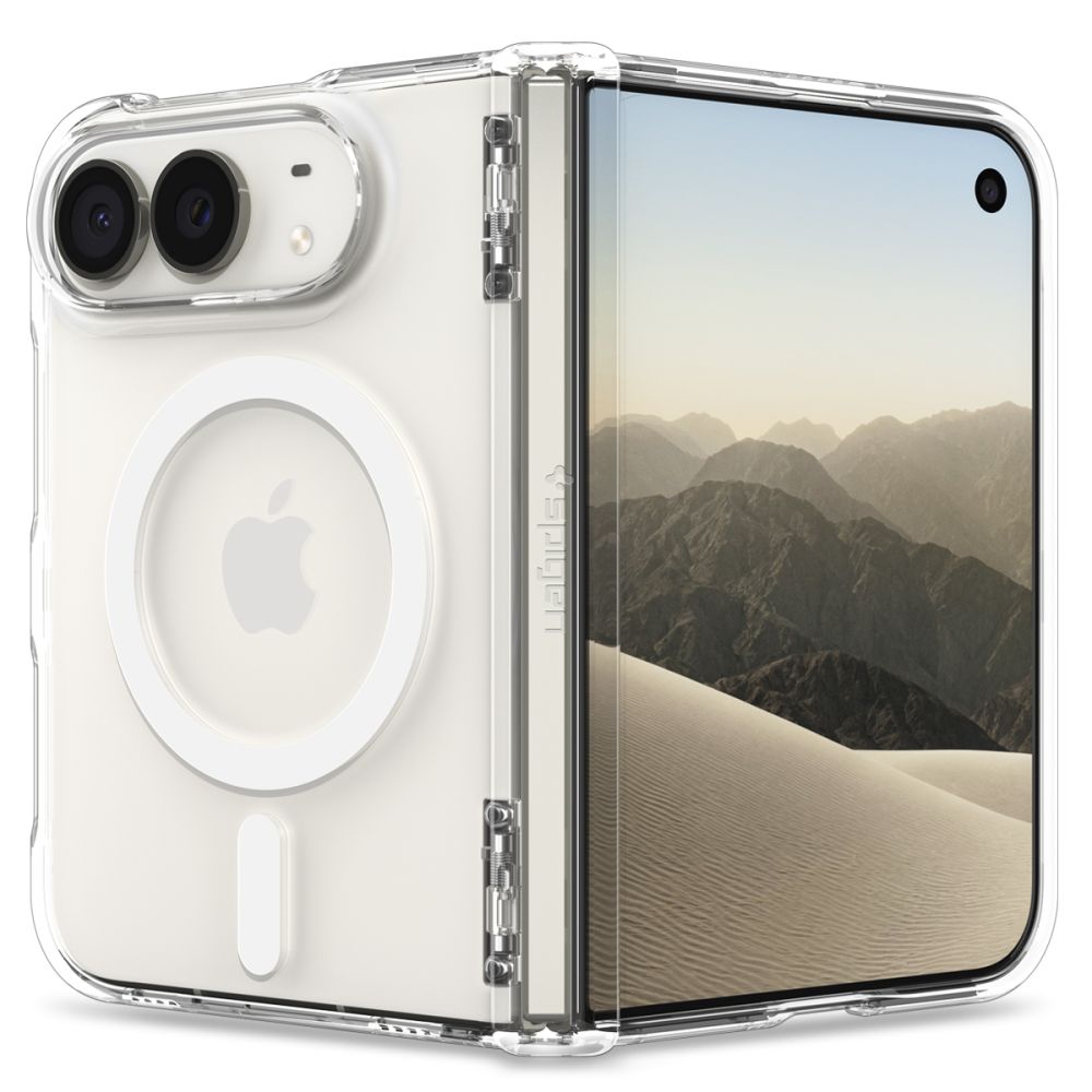 Dėklas Spigen Ultra Hybrid Pro MagSafe skirtas iPhone Duo - skaidrus ir baltas -- iPhone Duo