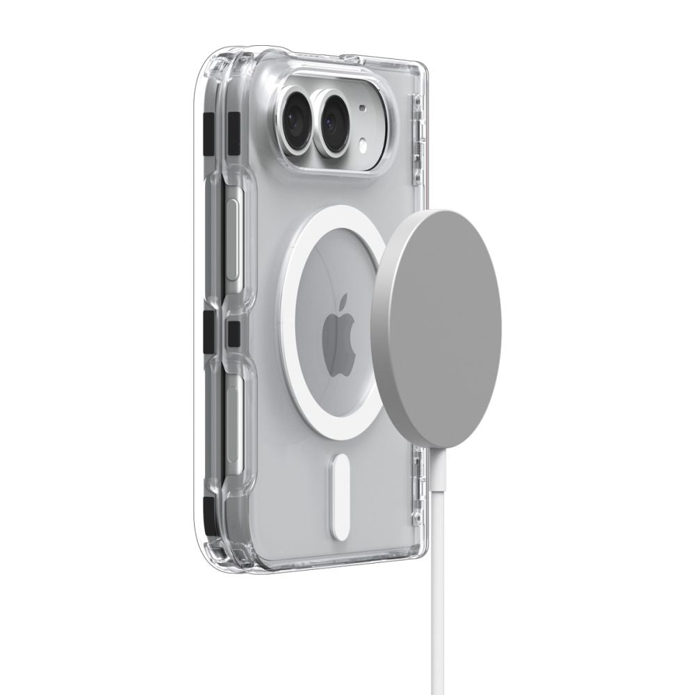 Dėklas Spigen Ultra Hybrid Pro MagSafe skirtas iPhone Duo - skaidrus ir baltas -- iPhone Duo