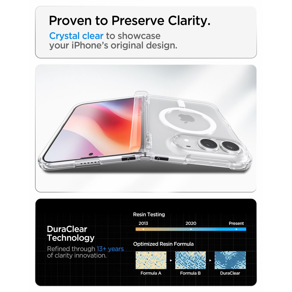 Dėklas Spigen Ultra Hybrid Pro MagSafe skirtas iPhone Duo - skaidrus ir baltas -- iPhone Duo