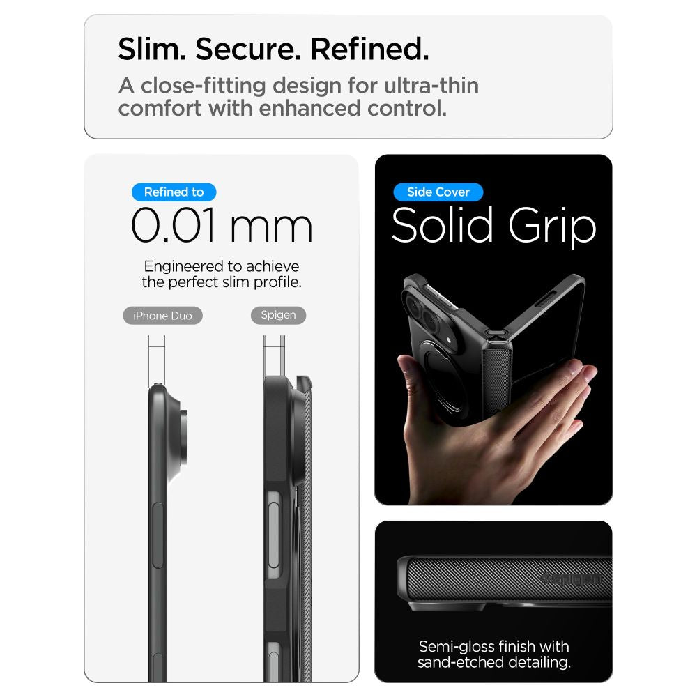 Dėklas Spigen Slim Armor Pro S MagSafe skirtas iPhone Duo - juodas -- iPhone Duo