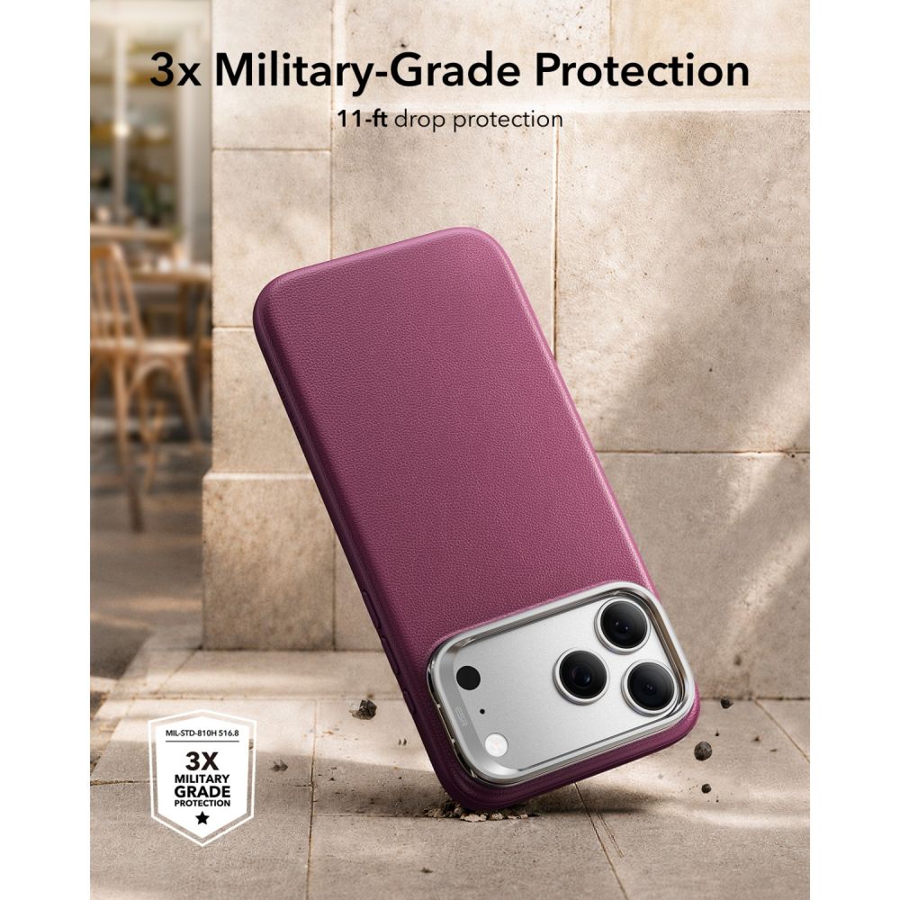 Dėklas ESR Atelier Kickstand MagSafe telefonams iPhone 18 Pro / 17 Pro - bordo -- iPhone 18 Pro / iPhone 17 Pro