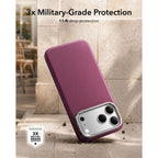 Dėklas ESR Atelier Kickstand MagSafe telefonams iPhone 18 Pro / 17 Pro - bordo -- iPhone 18 Pro / iPhone 17 Pro