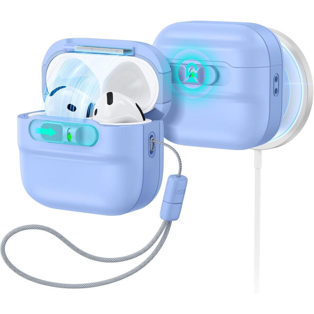 Dėklas ESR Pulse HaloLock MagSafe ausinėms Apple AirPods 4 / 5 - šviesiai mėlynas -- AirPods 4 / AirPods 5