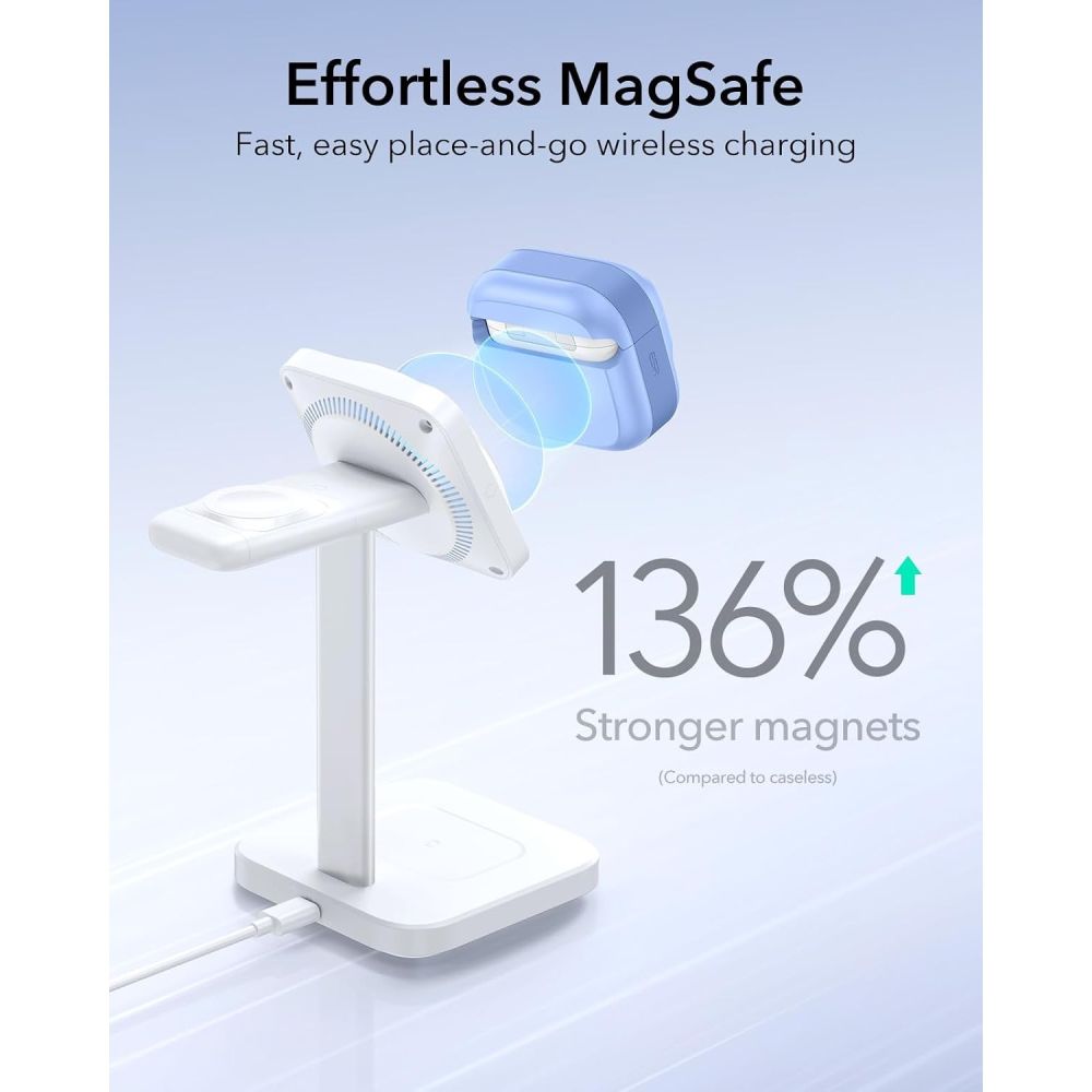 Dėklas ESR Pulse HaloLock MagSafe ausinėms Apple AirPods 4 / 5 - šviesiai mėlynas -- AirPods 4 / AirPods 5