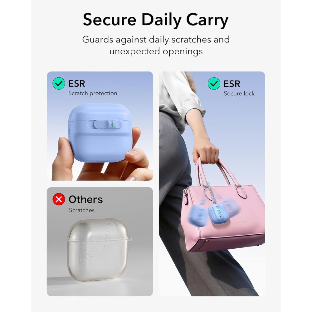 Dėklas ESR Pulse HaloLock MagSafe ausinėms Apple AirPods 4 / 5 - šviesiai mėlynas -- AirPods 4 / AirPods 5