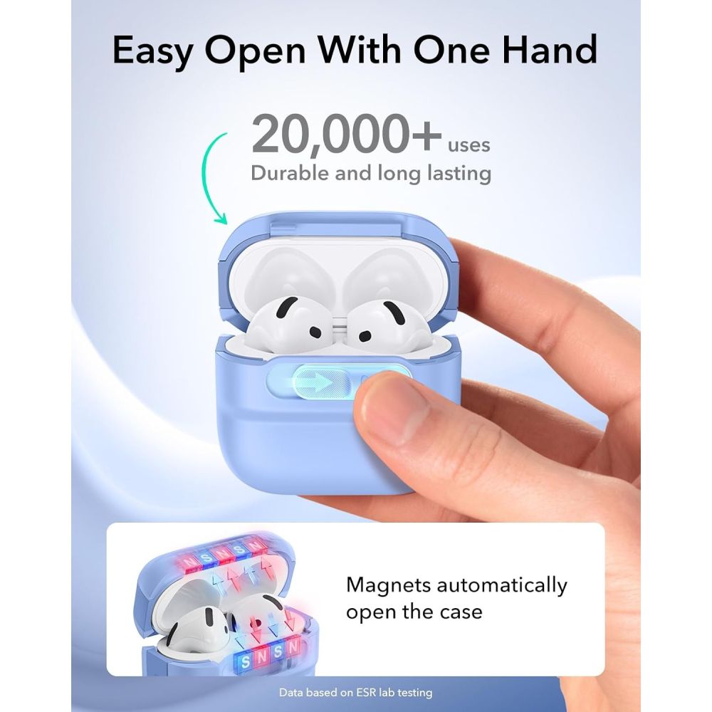 Dėklas ESR Pulse HaloLock MagSafe ausinėms Apple AirPods 4 / 5 - šviesiai mėlynas -- AirPods 4 / AirPods 5