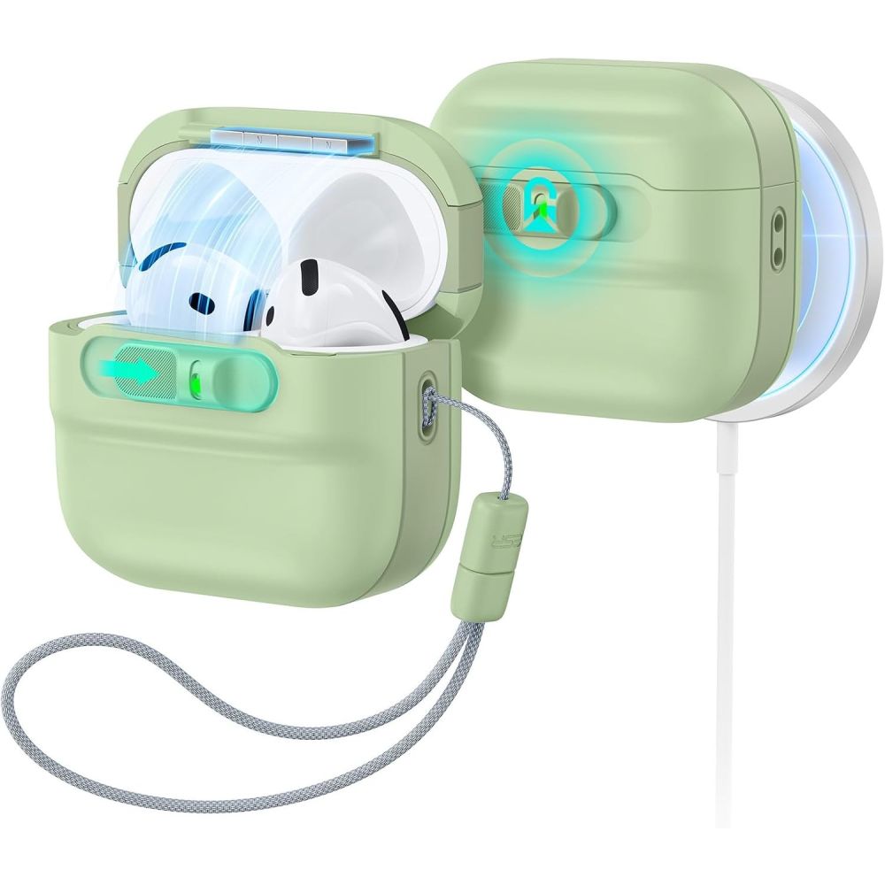Dėklas ESR Pulse HaloLock MagSafe skirtas Apple AirPods 4 / 5 - šviesiai žalias -- AirPods 4 / AirPods 5