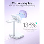 Dėklas ESR Pulse HaloLock MagSafe ausinėms Apple AirPods 4 / 5 - violetinis -- AirPods 4 / AirPods 5