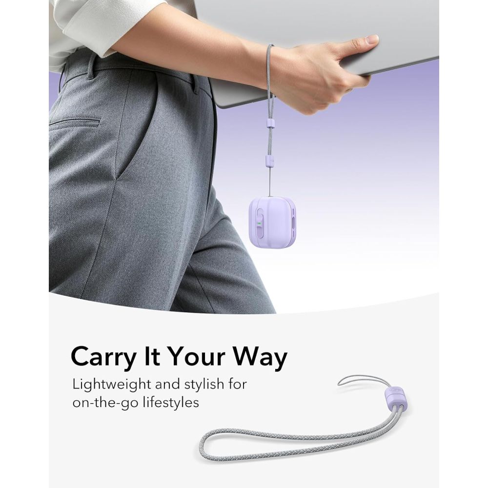 Dėklas ESR Pulse HaloLock MagSafe ausinėms Apple AirPods 4 / 5 - violetinis -- AirPods 4 / AirPods 5