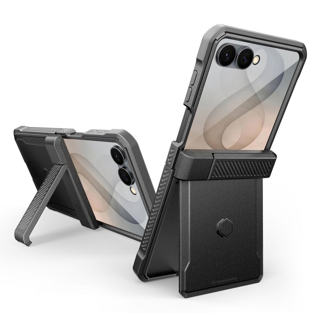 Dėklas Tech-Protect Kevlar Pro skirtas Samsung Galaxy Z Flip 8 - juodas -- Samsung Galaxy Z Flip 8