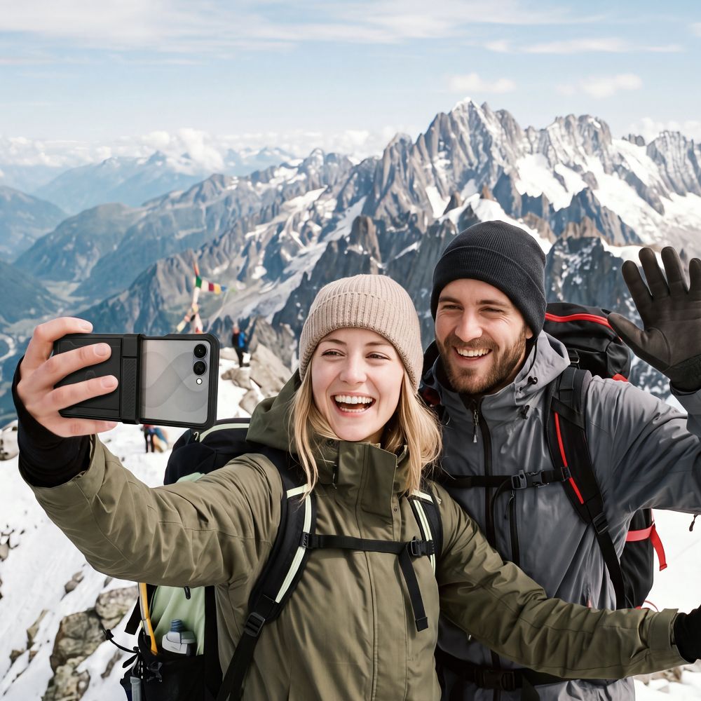 Dėklas Tech-Protect Kevlar Pro skirtas Samsung Galaxy Z Flip 8 - juodas -- Samsung Galaxy Z Flip 8