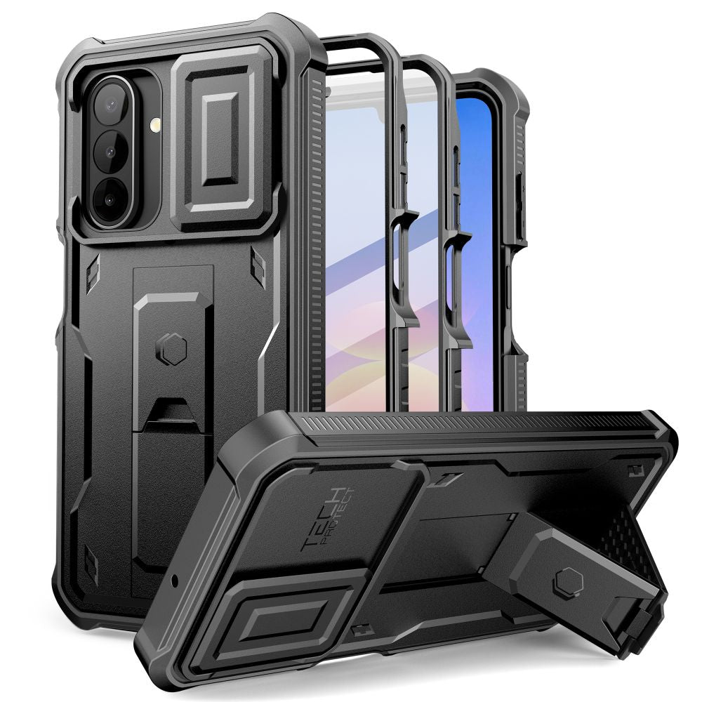 Dėklai Tech-Protect Kevlar Cam+ (2 vnt. rinkinys) skirti Samsung Galaxy A17 / A18 4G / 5G - juodi -- Samsung Galaxy A17 /...